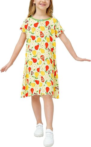 Bamboo Viscose Girls Nightgowns Short Sleeve Soft Pajama Dress for Girls in Saudi Arabia
