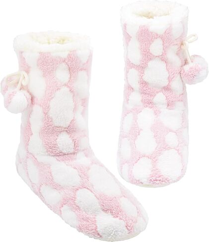Panda Bros Women's Slipper Sock Indoor Super Soft Warm Fuzzy Lined Booties Slippers, Winter Fluffy House Socks with Grippers in Saudi Arabia