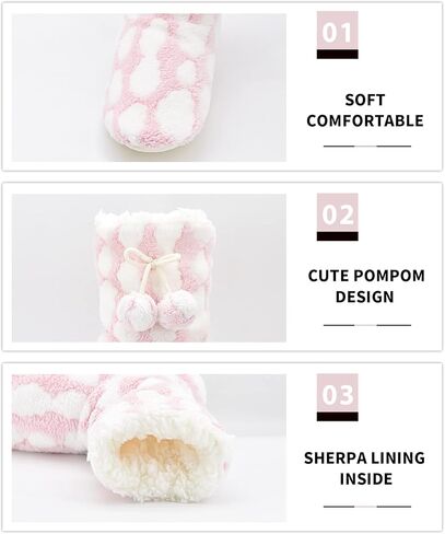 Panda Bros Women's Slipper Sock Indoor Super Soft Warm Fuzzy Lined Booties Slippers, Winter Fluffy House Socks with Grippers in Saudi Arabia