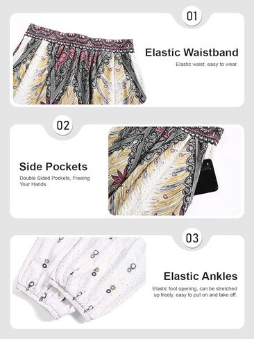 QIANXIZHAN Women's Joggers Sweatpants Pants, Lounge Workout Yoga Boho Clothes with Pockets in Kuwait