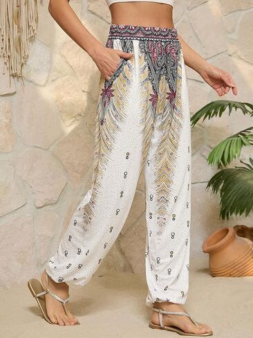 QIANXIZHAN Women's Joggers Sweatpants Pants, Lounge Workout Yoga Boho Clothes with Pockets in Kuwait