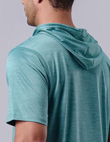 3 Pack: Men's Lightweight Short Sleeve Workout Hoodies, Athletic Dry Fit Hooded T Shirts for Gym Running in Saudi Arabia