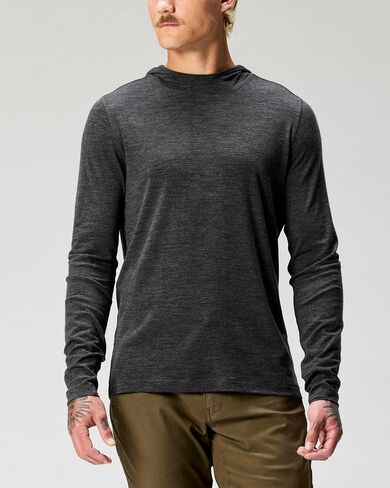 Huckberry Proof 72 ساعة Merino Wool Upf Hoodie ، هوديني Mens Merino Wool مع حماية من أشعة الشمس ، ومكافحة الرائحة in Saudi Arabia