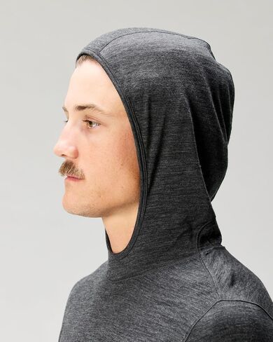 Huckberry Proof 72 ساعة Merino Wool Upf Hoodie ، هوديني Mens Merino Wool مع حماية من أشعة الشمس ، ومكافحة الرائحة in Saudi Arabia