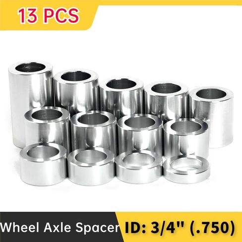 TOFR Chrome 13 Piece O.D. 1-1/8" Wheel Spacer for 3/4" Axle For Harley Touring Road King Electra Glide Softail Standard Custom Fat Boy Night Train Dyna Street Bob Low Rider Super Glide Sportster 883 in Kuwait