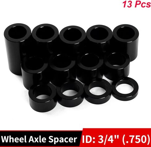 TOFR Chrome 13 Piece O.D. 1-1/8" Wheel Spacer for 3/4" Axle For Harley Touring Road King Electra Glide Softail Standard Custom Fat Boy Night Train Dyna Street Bob Low Rider Super Glide Sportster 883 in Kuwait