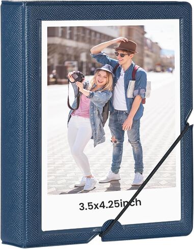 يرفع كتاب ألبوم صور Polaroid الصغير مع 32 Pocket 3.5x4.25 بوصة الصور التي تناسب Polaroid I-Type و 600 و SX-70 الصور الفورية و Fujifilm Instax Wide Square Picture （Blue） in Kuwait
