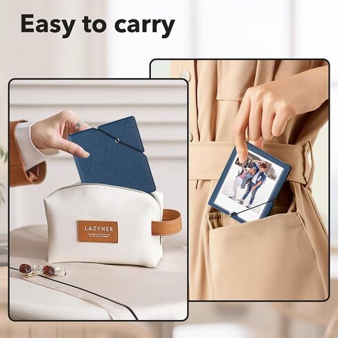 يرفع كتاب ألبوم صور Polaroid الصغير مع 32 Pocket 3.5x4.25 بوصة الصور التي تناسب Polaroid I-Type و 600 و SX-70 الصور الفورية و Fujifilm Instax Wide Square Picture （Blue） in Kuwait