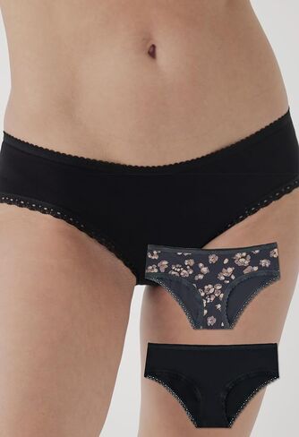 Pact Women's Organic Cotton Soft Hipster Panties, No Show Design Cheeky Bikini Underwear, 2 Pack in Kuwait