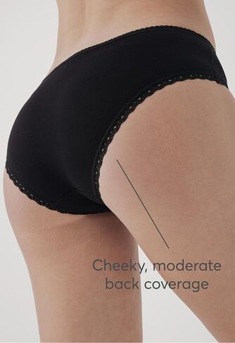 Pact Women's Organic Cotton Soft Hipster Panties, No Show Design Cheeky Bikini Underwear, 2 Pack in Kuwait