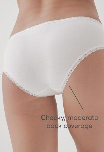 Pact Women's Organic Cotton Soft Hipster Panties, No Show Design Cheeky Bikini Underwear, 2 Pack in Kuwait