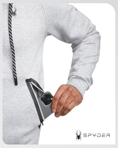 Spyder Mens zip Up Hoodie - UPF30+ Super Soft Fleece Shirtshe ، هوديس رياضي دافئ للرجال ذوي الجيوب المضمنة (S -XL) in Kuwait