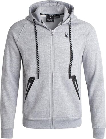 Spyder Mens zip Up Hoodie - UPF30+ Super Soft Fleece Shirtshe ، هوديس رياضي دافئ للرجال ذوي الجيوب المضمنة (S -XL) in Kuwait
