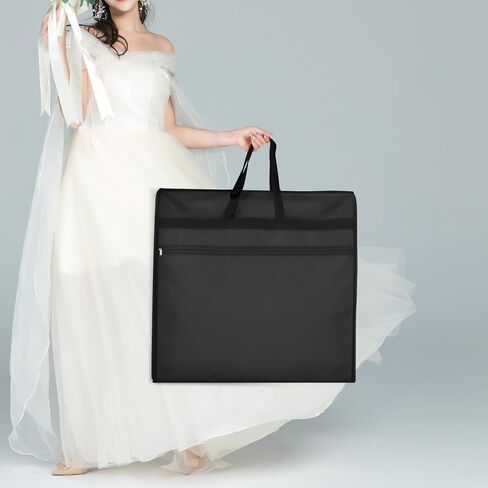KEEGH Wedding Dress Garment Bag, 72" Tri-fold Bridal Dress Bags for Gowns, With Accessory Pockets and Adjustable Buckle Dress Cover for Wedding/Prom/Travel/Closet Storage (Beige) in Kuwait