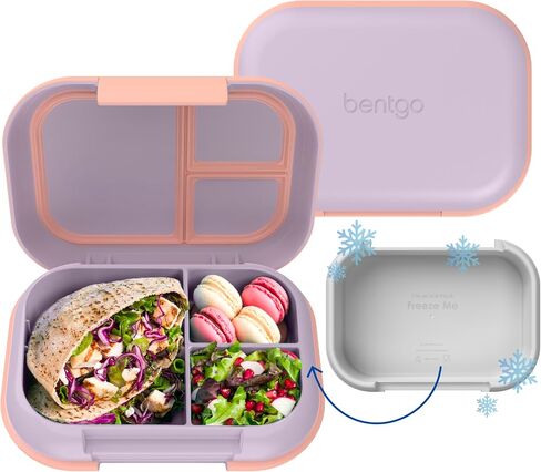 Bentgo Chill Max Leak-Proof XL Lunch Box - Included Ice Pack Keeps Food Cold; 5-Cup Capacity for Adults & Ages 8+, 3 or 4 Compartment Bento Box, BPA-Free, Dishwasher Safe (Lavender & Peach Blossom) in Kuwait