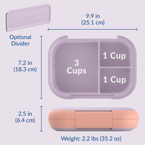 Bentgo Chill Max Leak-Proof XL Lunch Box - Included Ice Pack Keeps Food Cold; 5-Cup Capacity for Adults & Ages 8+, 3 or 4 Compartment Bento Box, BPA-Free, Dishwasher Safe (Lavender & Peach Blossom) in Kuwait