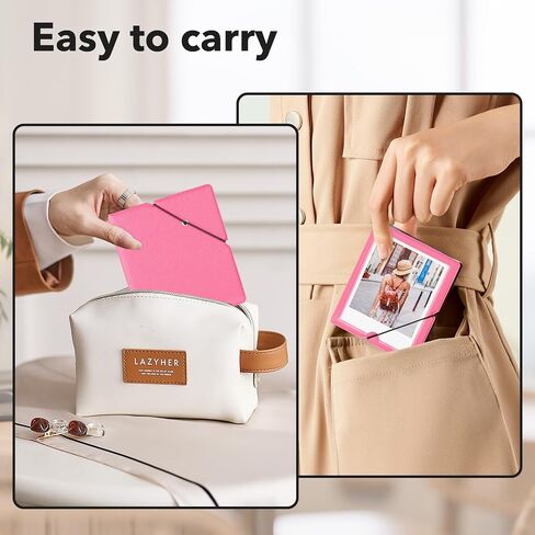يرفع كتاب ألبوم صور Polaroid الصغير مع 32 Pocket 3.5x4.25 بوصة الصور التي تناسب Polaroid I-Type و 600 و SX-70 الصور الفورية و Fujifilm Instax Wide Square Picture （Blue） in Kuwait