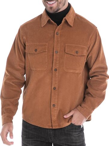 Men's Corduroy Shacket, Casual Stylish Long Sleeve Shirt Jacket Button Down in Saudi Arabia