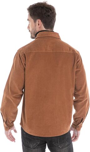 Men's Corduroy Shacket, Casual Stylish Long Sleeve Shirt Jacket Button Down in Saudi Arabia