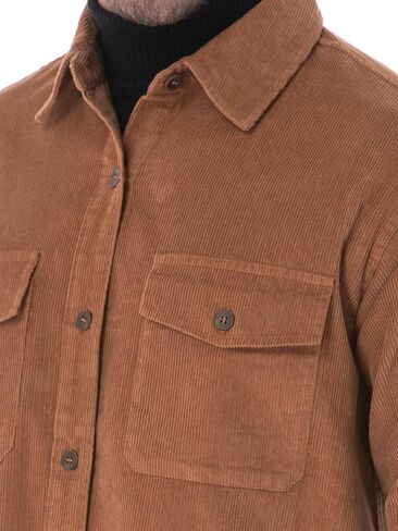 Men's Corduroy Shacket, Casual Stylish Long Sleeve Shirt Jacket Button Down in Saudi Arabia