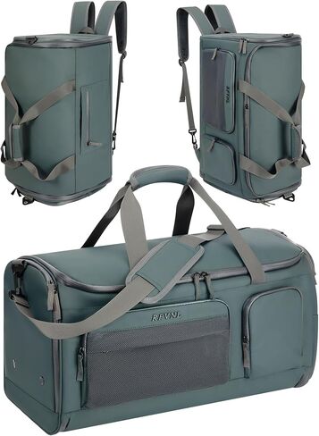 Large 3 In 1 Waterproof Garment Duffle Bags for Travel with Shoe Compartment, Mens Carry On Convertible Garment Bags for Travel Combo with Wet Compartment, Suit Bag Travel for Men and Women (black) in Kuwait