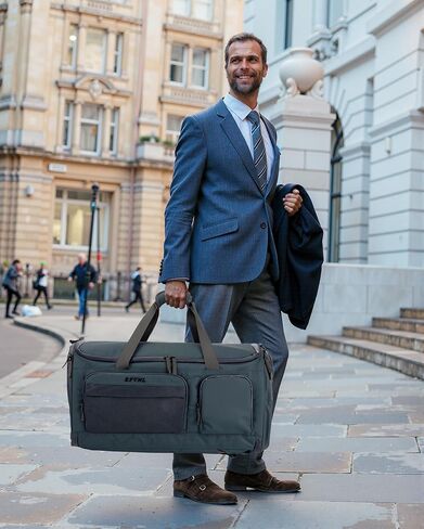 Large 3 In 1 Waterproof Garment Duffle Bags for Travel with Shoe Compartment, Mens Carry On Convertible Garment Bags for Travel Combo with Wet Compartment, Suit Bag Travel for Men and Women (black) in Kuwait