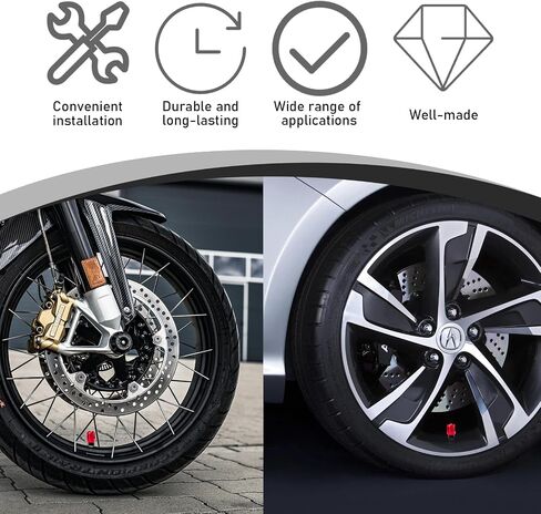 4 PCS Car Tire Valve Stem Caps, Unique Shape Aluminum Alloy Wheel Valve Covers, Corrosion Resistant Leak-Proof Tire Valve Stem Cover, Universal Vehicle Wheel Accessories (Red) in Kuwait