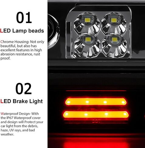 Tresound (Smoke) LED Third 3rd Brake Light for 1999-2007 Chevy Silverado GMC Sierra 1500 2500 3500 HD Classic, Rear Cargo Lamp High Mount Stop light in Kuwait