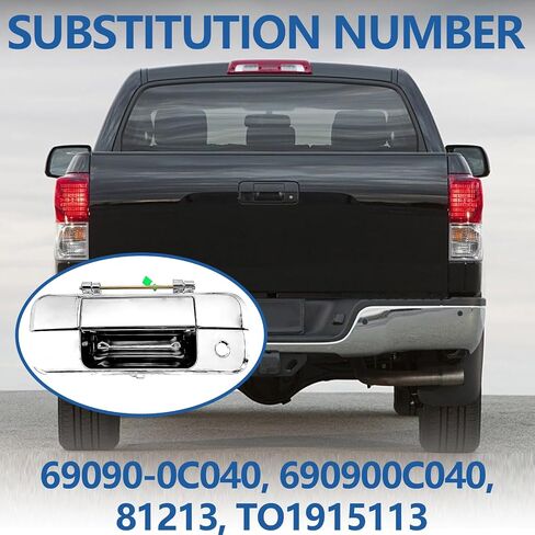 69090-0C040 Tailgate Latch Handle, Liftgate Latch Handle Compatible with 2007-2013 T0y0ta Tvndra, Replace OE#81213, 690900C040 (Silver) in Saudi Arabia