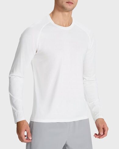 Men's Long Sleeve Shirts Lightweight UPF50 Quick Dry Rash Guard Cooling Tee with Silver Ion Tech in Kuwait