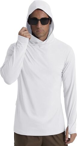 Askdeer Men's UPF 50+ Fishing Shirts Long Sleeve Lightweight Sun Protection Hoodie Shirt UV Hiking Rash Guard Shirts in Saudi Arabia