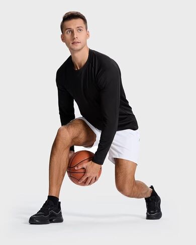 Men's Long Sleeve Shirts Lightweight UPF50 Quick Dry Rash Guard Cooling Tee with Silver Ion Tech in Kuwait