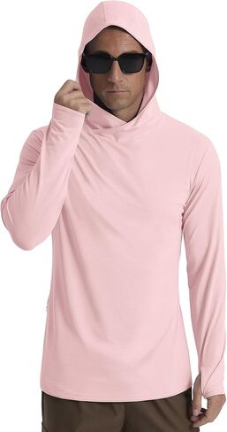 Askdeer Men's UPF 50+ Fishing Shirts Long Sleeve Lightweight Sun Protection Hoodie Shirt UV Hiking Rash Guard Shirts in Saudi Arabia