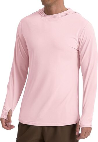 Askdeer Men's UPF 50+ Fishing Shirts Long Sleeve Lightweight Sun Protection Hoodie Shirt UV Hiking Rash Guard Shirts in Saudi Arabia