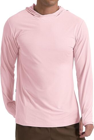Askdeer Men's UPF 50+ Fishing Shirts Long Sleeve Lightweight Sun Protection Hoodie Shirt UV Hiking Rash Guard Shirts in Saudi Arabia