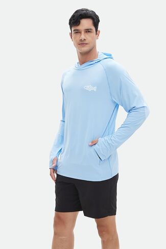 Riverruns Men's UPF 50+ Sun Protection Hoodie Fishing Shirt Cooling Quick Dry Rash Guard Long Sleeve in Saudi Arabia