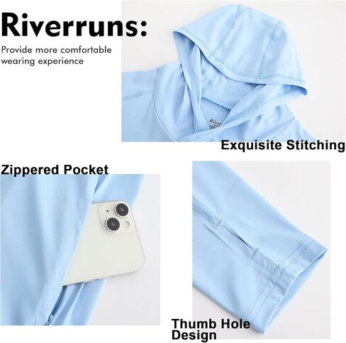 Riverruns Men's UPF 50+ Sun Protection Hoodie Fishing Shirt Cooling Quick Dry Rash Guard Long Sleeve in Saudi Arabia