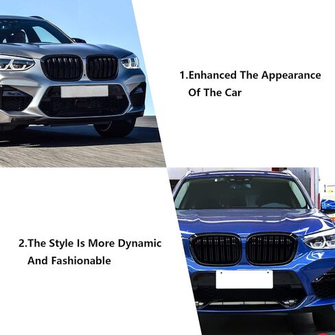 Rongxu X3 G01 Gloss Black Grille لعام 2018-2021 BMW X3 G01 2019-2021 X4 G02 GRILL ، تناسب 30i XDRIVE/M40I XDRIVER SLAT PRATHER COLATE HOD HOOD PRESSION in Kuwait