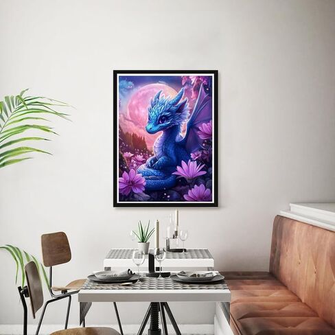 Bimkole 5D Diamond Art Kits for Adults Dragon Reading, Full Drill DIY Rhinestone Embroidery Set Paint with Diamonds Art Flower Animal by Number Kits Cross Stitch Home Wall Craft Decor 12x16 Inch in Saudi Arabia