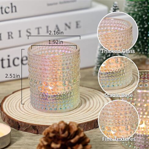 24 Pcs Votive Candle Holders, Pink Glass Candle Holder Bulk for Table Centerpiece, Tea Lights Candle Holders for Wedding Shower, Party and Home Decor in Kuwait