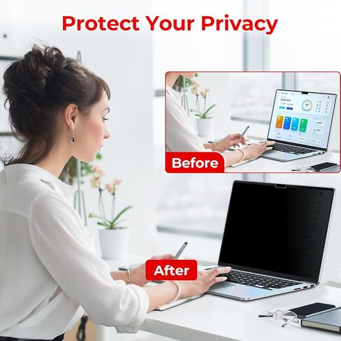 Laptop Privacy Screen 15.6 Inch,16:10Aspect Removable Anti Glare Blue Light Filter Protector, 15.6 in Laptop Privacy Screen Shield for laptop in Saudi Arabia