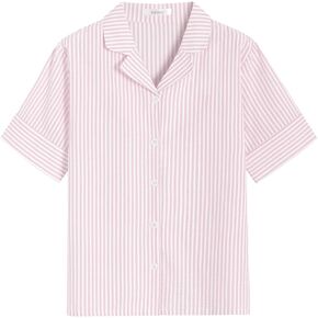 Latuza Women's Cotton Seersucker Pajama Tops Soft Button Down Sleep Shirt