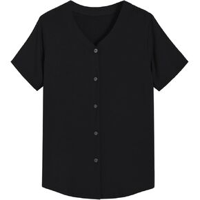 Latuza Women's Bamboo Viscose Pajama Top Button Up Sleep Shirt