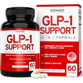 ملحق GLP -1 14 في صيغة واحدة (ملحق GLP1 مع البربريين ، ACV ، Chromium ، Ceylon Cinnamon ، الكركم والمزيد) يدعم الصحة والتمثيل الغذائي - تم اختبار طرف ثالث ، Vegan Safe & USA Made