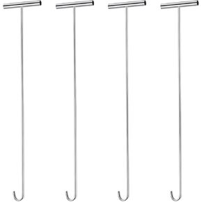 Zonon 4 Pack 31 "5th Wheel Pin Puller Solid Steel Chrome مطلي بطول العجلة الخامسة مجسور من النوع الثقيل من النوع المحمولة لرفع السنانير لسحب أغطية Manole Drain Drain (Silver)