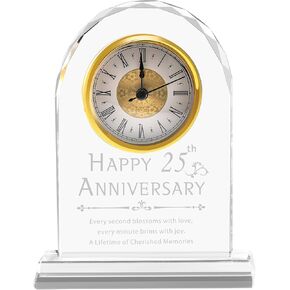 50th الزواج من هدايا Crystal Clock Claste للآباء الزوجين ، و 50 عامًا هدايا الزفاف هدايا على مدار الساعة لزوجة الزوج ، وزينة الذكرى السنوية الخمسين لزواجها