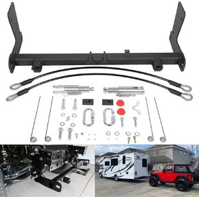 Bonbo BX1139 Tow Bar Base Plate Bracket Fits for 2018-2024 Jeep Wrangler JL JLU Sports Sahara Freedom Rubicon Unlimited All Models Includes Acc, 4XE, 392 with Standard Bumper