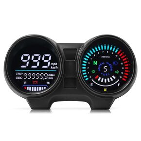 عداد سرعة دراجة نارية مقياس سرعة الدوران MPH/KM مقياس السرعة الرقمية مؤشر وقود عداد المقياس 5 الترس 15000R/دقيقة للبرازيل Titan150 CG150 Honda CG150 2004-2009 Fan150 Suzuki GN 125