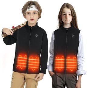 Kids Heated Vest, Boys Girls Fleece heated vest with battery pack included 7.4V 10000mAh