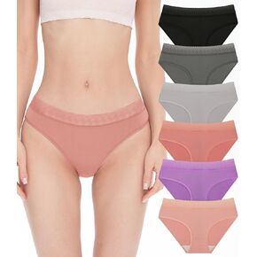 BAMBOO COOL Womens Underwear Bikini Underpants Lace Hipster Panties Soft Stretch Moisture Wicking Panties for Women, 6-Pack